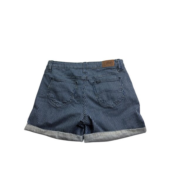 Lee Womens Regular Fit High Rise Striped Denim Shorts Cuffed Waist 32 inches - Picture 2 of 3